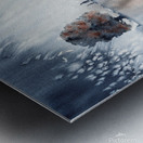 November walk watercolor painting  Metal print