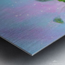 Robin with holly and winterberries vertical Metal print