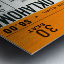 1968 Texas vs. Oklahoma Football Ticket Art Metal print