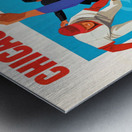 retro remix chicago cubs baseball wooden sign Metal print