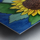 Garden Of Sunflowers Watercolor Painting Batik Style  Metal print