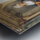 Fish salesman at woman and chidren Metal print