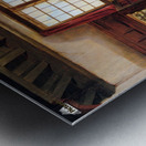 Reading old woman at window Metal print