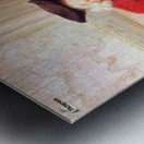 Sitting old man waiting in hall Metal print