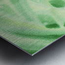 Dew Drops On Green Leaves Watercolor  Metal print