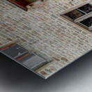 Front door of old cottage in Bibury,  Cotswold, UK Metal print