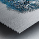 Tree on a hill, blue Metal print