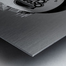 Ocean City Beach Ball Water Tower in Black and White Metal print