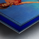 Cowgirl Pinup Girl Art by Bill Medcalf Vintage Art Metal print