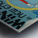 Winter in New England The snow train travel poster Metal print