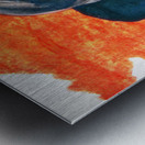 1946 Orange and Blue Vintage Football Player Art  Metal print