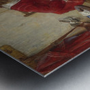Lighting a cigarette Metal print