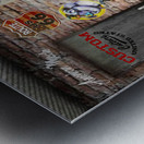 A Brick brown stone garage Metal print