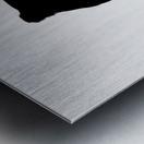 Black and White Screech Owl Silhouette  Metal print