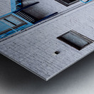 Blue Fire Escape Stairs Metal print