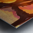 Sunset Driftwood Heart Metal print