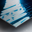 Young Chinese woman portrait with neon lights Metal print