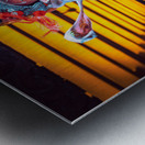 Chinese actress performs a traditional face-changing show Metal print