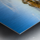 Windmill reflecting in water at sunset Metal print