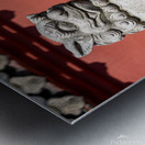 Dragon son sculpture and red wall in wenshu mjpg Metal print