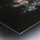 Still life of roses, honeysuckle, lillies, chrysanthemums, narcissi and other flowers in a vase Metal print