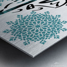 Calligaraphie al shahada avec mosaique Metal print