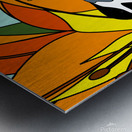 Black Capped chickadees With Orange Lily Flowers Metal print