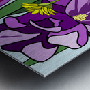 Warbler Among Purple Iris Flower Metal print