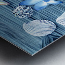 Seashells Heart With Blue Orchid Flower Beach Metal print