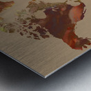 Green Brown Beige Colorful World Map Silhouet Metal print