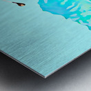 Retro Eighties Golfing Paradise Art Metal print