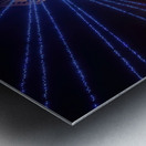 clock tower with Christmas decorations  Metal print