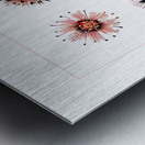 Starburst 2x2   Salmon Rouge and Charcoal 1 Metal print