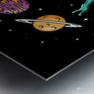 Planet Juggling Alien Riding A Unicycle Metal print