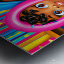 Happy African American Boy And Girl Cartoon R Metal print