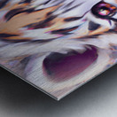 Happy Fluffy Tiger Realistic Metal print