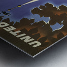 United Airlines New England Vintage Travel Poster Metal print