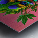 Skull and cannabis statue  Metal print