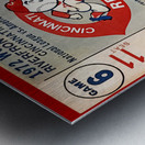 1972 Reds World Series Ticket Stub Remix Metal print