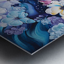 Midjourney Simulation : Une explosion florale sur fond fonce Metal print