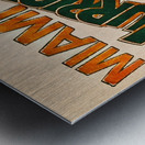 Throwback Miami Hurricanes Helmet Art Metal print