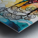 Stained Glass Cottage  Metal print