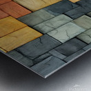 Honey Gold & Sage Green Tilescape Metal print