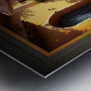 A Seaside Village In The Morning Sun Serene AI Concept Art by Xzendor7 Metal print