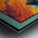 Sunset River Cartoon Metal print