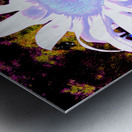 Pink Sunflower on  Dark  Abstract Background Metal print