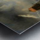 A stormy day on the sea and the lighthouse Metal print