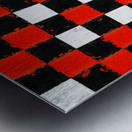 Red Black and White Checkerboard Metal print