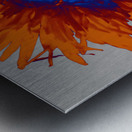 Darker Blue Neon Heatwave Chrysanthemum  Metal print