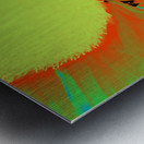   Neon Sunflowers Two in Heatwave Metal print